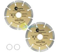 Dapetz ® 2 x115mm Diamond Cutting Discs For Angle Grinder Super Thin Fast, Clean Cut On Porcelain, Granite, Marble, Concrete, Tiles, Stones, Bricks & Ceramics- 4.5