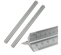Dapetz ® 2 x Triangular Aluminium Tri Scale 300mm Metal Ruler Architects Engineers Rule 12" Cast Aluminium Scale Rule With Triangular Body For Safer Cutting