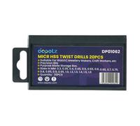 Dapetz 20 Piece Hss Mini Micro Drill Bit Set 0.3-1.6mm Precision Twist Drill Bits For Wood, Plastic & Diy