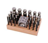Dapetz ® 25pc Steel Doming Block and Punch Set Dapping Craft Metal Shaping Tool Kit Doming Block and Punch Set for Shaping and Forming Jewellery or Small Precision Parts.