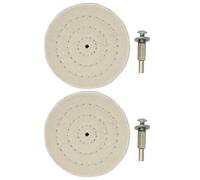 Dapetz 2Pc 4" 100mm Polishing Wheel Stitched Cotton Buffing Wheel Pad Mop Bench Grinder Car Polishing For Metal Aluminum/steel