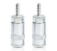 Dapetz ® 2PC Air Line Hose Connectors 1/4'' BSP Thread Quick Release Airline Hose Compressor Fitting Barb Bayonet Coupler Set