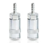 Dapetz 2Pc Air Line Hose Connectors 1/4'' Bsp Thread Quick Release Airline Hose Compressor Fitting Barb Bayonet Coupler Set