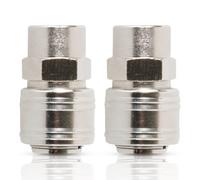 Dapetz 2Pc Euro Air Line Fitting Quick Release Push Fit For Compressor Air Hose 1/4" Bsp Female Thread