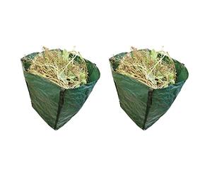 Dapetz® 2Pcs Tried + Tested Heavy Duty Garden Sack, Green, 360 Litre Capacity, Pierce Resistant Material Bag for Waste and Trimmings Collection With Handles