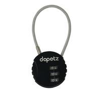 Dapetz ® 3 Digit Combination Lock 13cm Steel Braided Shackle Zinc Alloy Body Security Padlock, 3-Dial Combination for Travel Luggage, Suitcases, Backpacks, Laptop Bag, Hasp Storage, Black