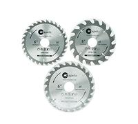 Dapetz ® 3 PC TCT Circular Fine Cutting Wood Saw Blade 150mm 16, 24, 30 Teeth Carbide Finishing Saws For Woodworking Compatible With Bosch Makita Etc