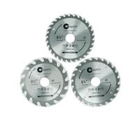 Dapetz 3 Pc Tct Circular Fine Cutting Wood Saw Blade 160mm X 30mm 16 T, 24 T, 30 T Teeth Carbide Finishing Saws For Woodworking