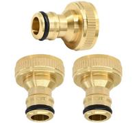 Dapetz 3 Pieces 3/4 Inch Garden Hose Quick Connector Brass Quick Hose End Connector Hose Tap Connector 3/4"