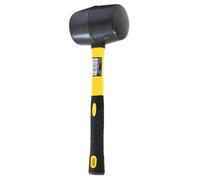 Dapetz ® 32oz Black Rubber Hammer Mallet Fibre Handle Camping Racking Golf Tool, Black Rubber, Fibreglass Handle, Rubber Comfort Grip, Head Length: 110mm, Head Weight: 32oz.
