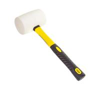 Dapetz 32Oz White Rubber Mallet With Solid Rubber Head And Fiberglass Handle, Durable & Lightweight With Ergonomic Soft Grip