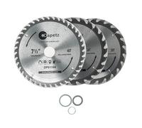 Dapetz 3Pc 190mm Tct 30mm Bore Circular Saw Blades 20, 24 & 40 Teeth For Hardwood, Softwood & Chipboard