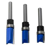 Dapetz ® 3Pc Flush Trim Router Bit Set Top Bearing Pattern Milling Template Cutter 1/4" Shank Blade Lengths 25mm, 20mm, 11.9mm Compatible with Bosch, Makita & DeWalt, Includes Handy Storage Case
