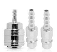 Dapetz ® 3Pcs Euro Air Line Hose Fitting Compressor Connectors Quick Release Barb Bayonet 6mm Hose Tail QR Coupler Fittings Kit Zinc Plated Finish