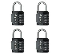Dapetz ® 4 Pcs 4-Digit Combination Padlock Weatherproof Resettable Outdoor Ideal for Gym, Outdoor Shed, Storage, Cabinet, Toolbox
