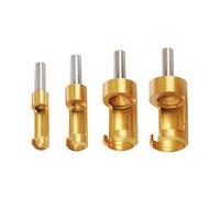 Dapetz ® 4 Pcs Wood Plug Cutter Set, Standard Wood Dowel Holes Plugs Cutters, Titanium Coated Tapered Shank Drill Bits Set, Cork Drill Hole Saw Tool HSS Tenon Drill Bits Cutter - 6mm/10mm/13mm/16mm