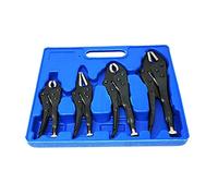 Dapetz ® 4 Piece Heavy Duty Grip Wrench Set Vice Locking Lock Pliers Mole Grips Tools Heat Treated Steel with Serrated Jaws Comes with Adjustable Tension and Quick Release Action Jaws