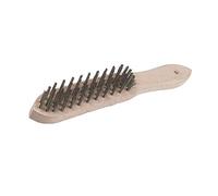 Dapetz ® 4 Row Wire Brush Wooden Handle Steel Bristled Brush For Cleaning Rust & Paint Heavy Dirt Multi-Function Removal Abrasive Cleaning