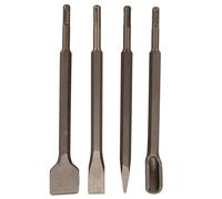 Dapetz ® 4Pc SDS+ Plus Chisel Set Tile Chisel, Pointed Chisel, Flat Chisel, Gouge Chisel Professional Tile Chisel for All SDS and SDS Plus Impact and Rotary Hammers