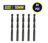 Dapetz 5 Pack 10mm Hss Jobber Drill Bits Din338 Black Twist Drill Bits For Stainless Steel Metal Wood And Plastic
