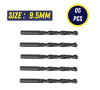 Dapetz 5 Pack 9.5mm Hss-R Jobber Drill Bits Din338 118 Degree Point High Speed Steel For Metal Wood Plastic