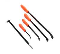 Dapetz ® 5pc Pry Crow Bar Rolling Bar Set Comfort Grip Handles Garage Tool Drop Forged, Heat-treated Steel With Black Finish and Contains 4pc Pry Bars and 1pc Heel Bar