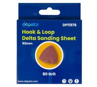 Dapetz ® 5PCs Delta-Triangle Sanding Sheets Detail Sander Pads 93 x 93 x 93mm Durable Dust-Free 6-Holes Sander Sandpaper Hook and Loop Triangle 80 Grit Compatible with Bosch, Makita,Black and Decker