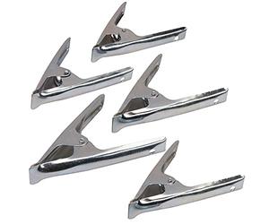 Dapetz ® 6 Inch Metal Spring Clamps 5 Pieces for Woodwork - Rust Proof Market Stall Tarp Clips Clamps 50mm Jaw Capacity - Metal Clips All Steel Construction 150mm Length