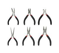 Dapetz ® 6Pcs Mini Pliers Set Multi Pliers Non Slip Handle Jewelry Making Craft Repairing Electrician Mini Combination, Side Cut, Long Nose, Needle Nose, End Cutting, Bent Nose Pliers Tool Set