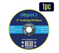 Dapetz 75mm Ultra Thin Metal Cutting Disc 75 X 1 X 9.5mm For Angle Grinders Stainless Steel & Ferrous Metals 1Pc