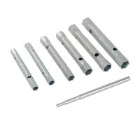 Dapetz ® 7Pcs Monobloc Tap Spanner Set with Tommy Bar, 10-19mm Metric Tap Spanner Set Tubular Box Spanner Wrench Plumber Back Nut Spanner
