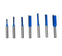Dapetz 7Pcs Single Double Flute Straight Router Bit Set 1/4" Shank For Woodworking Grove