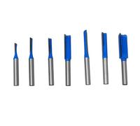 Dapetz ® 7Pcs Single Double Flute Straight Router Bit Set 1/4" Shank for Woodworking Grove Compatible with Bosch, Makita & DeWalt, Includes Handy Storage Case