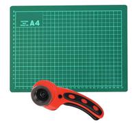 Dapetz A4 Cutting Mat Self Healing & Rotary Cutter 45mm Fabric Cutter Craft Cutting Board 220mm X 300mm