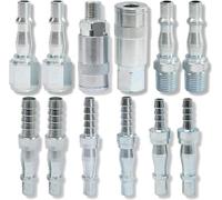 Dapetz Air Line Fitting Hose End Connector Male Female Hose Tail Quick Release Push Fit 1/4" Bsp Male Female Thread Set