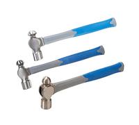 Dapetz ® Ball Pein Hammer Set 3pc Ball Peen Machinist's TRP Hammers 8oz 16oz 32oz Forged Steel Head and Shock-Absorbing, High-Strength Fibreglass Shaft with Nylon Surround.