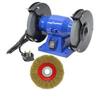 Dapetz ® Bench Grinder 2980 RPM - 230V 150W Electric Grinder Polisher with Coarse & Fine Grinding Wheels Wire Wheel Brush 150mm for Sharpening, Grinding & Polishing Tools