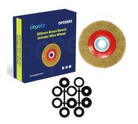 Dapetz ® Brassed Steel Wire Wheel 200mm X 20mm Hardened & Brassed 0.3mm For 200 mm Bench Grinders Deburring, Derusting, Descaling, Paint Removal, Finishing