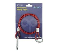 Dapetz ® Breakaway Brake Safety Cable Caravan Trailer Quick Release Clip Strong 1 meter length of braided wire cable in a red 4mm PVC sleeve & Suitable for Trailers, Caravans and Most Horseboxes