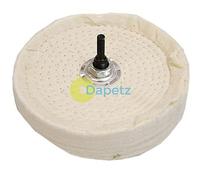 Dapetz ® Buffing Polishing Mop Wheel Cleaning Compound Mop Wheel For Drill Bench Angle Grinder Includes Centre Arbour To Fit Into Standard Drill Chucks 6" Inch 150mm