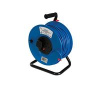 Dapetz ® Cable Reel 240V Freestanding 13A 50M 2 X 240V Drum-Mounted Sockets 2 Socket Extension Lead Reel with Safety Cut Out Switch, Open Cable Reel