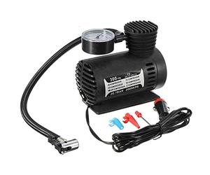 Dapetz® Car Tyre Inflator 12V DC 300PSI High Volume Air Compressor Tyre Pump for Cars, Vans, Motorcycle, 4x4's + 3 Extra Nozzle Adapters