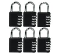 Dapetz ® Combination Padlocks, Locker Locks, 4 Digit Lock, Gym Padlocks, School Locker Padlocks, Resettable Weatherproof Combo Outdoor for Backyard Gate, Shed, Fence (Black, 6 Pack)