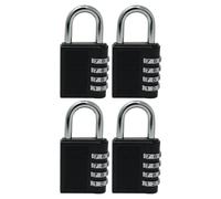 Dapetz ® Combination Padlocks, Locker Locks, 4 Digit Locks, Gym Padlocks, School Locker Padlocks, Resettable Weatherproof Combo Outdoor for Backyard Gate, Shed, Fence (Black, 4 Pack)