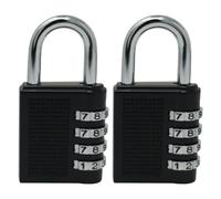 Dapetz ® Combination Lock Security Padlock - [2-Pack] Weather Proof Padlock with 4-Digit Smooth Dial for School, Gym, Outdoor Shed Locker -Black