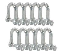 Dapetz ® Commercial D-Shackle Steel M8 (8mm) D-Shackle Ring Use for Construction Rigging Vehicle Recovery Hauling Tie Downs Hanging and Multi Purpose Use - Pack of 10, Silver