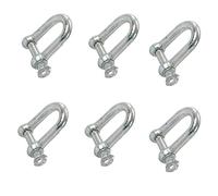 Dapetz ® D Ring Shackle Lock-M8 Stainless Steel D Ring for Construction, Rigging, Vehicle Recovery, Hauling, Tie Downs, Hauling Tie Downs Hanging and Multi Purpose Use Silver 6Pcs