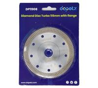 Dapetz ® Diamond Disc Turbo 115mm Cutting (Hot Press Disc) with Flane for Angle Grinder - Super Thin Fast, Clean Cut on Porcelain, Granite, Marble, Concrete, Tiles, Stones, Bricks & Ceramics