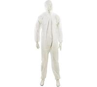 Dapetz ® Disposable Coverall Protective Suits Overall Suits with Hood, Elastic at Cuffs, Ankles and Waist, Zip Front Opening for Spray Paint, Industrial M, L, XL, XXL