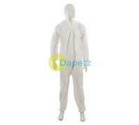 Dapetz ® Disposable Coverall Protective Suits Overall Suits with Hood Large 175cm 69", Elastic Cuffs, Ankles, and Hood, Zip Front Opening for Painting, Cleaning, Safety Workwear, Men, Women
